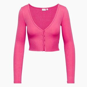 ARITZIA Sunday Best V-Neck Long Sleeve Quincy “Ultra Pink” XS